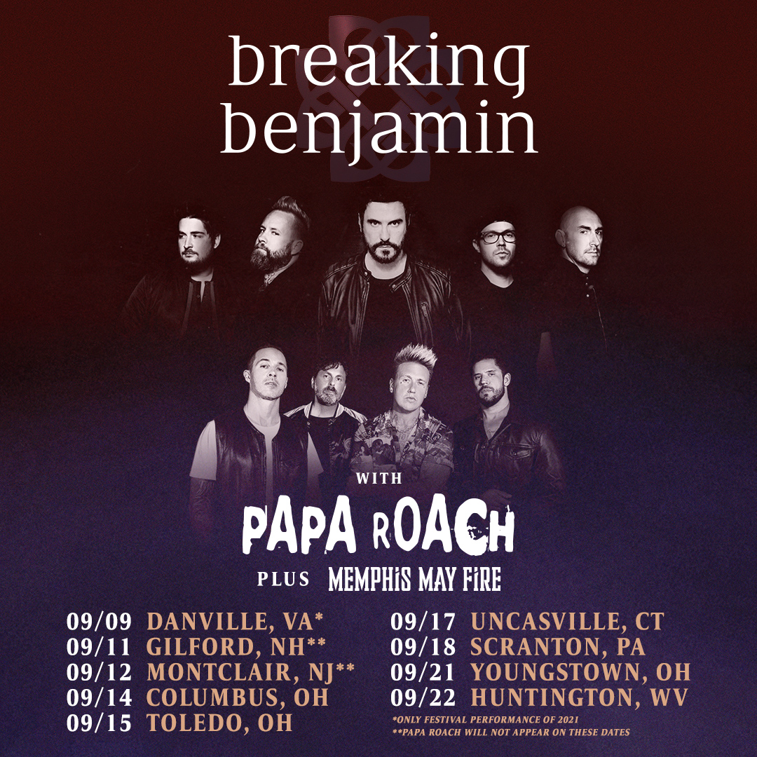 BREAKING BENJAMIN Tickets and VIP Packages On Sale NOW! Announces Tour with Papa Roach.