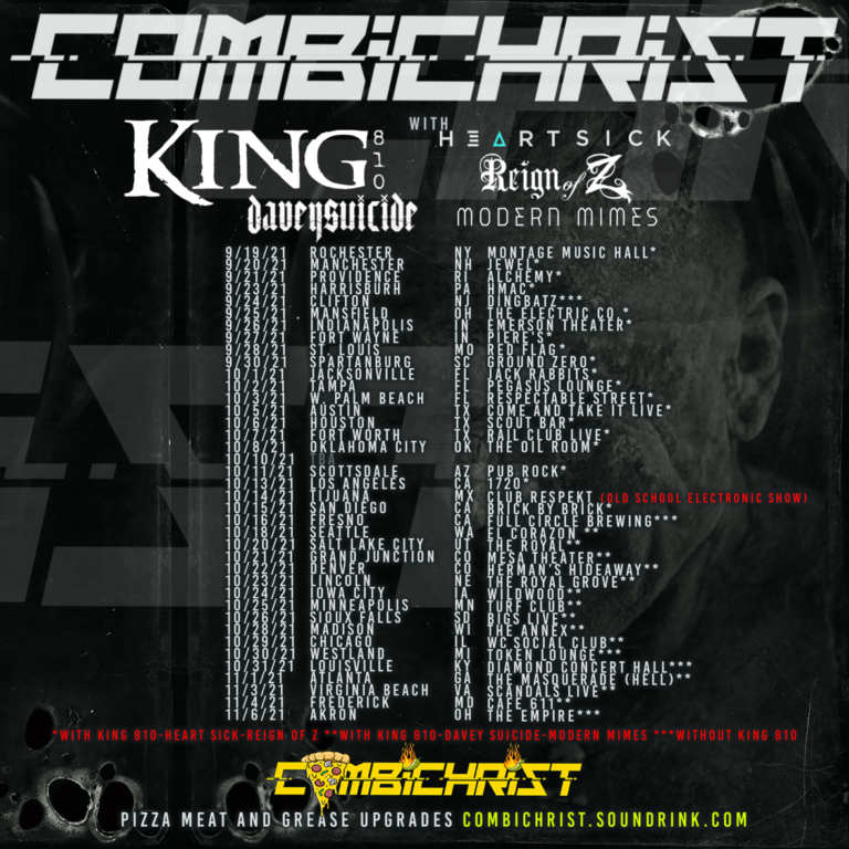 Combichrist Announces the Second Leg of Their Fall Tour Dates with King
