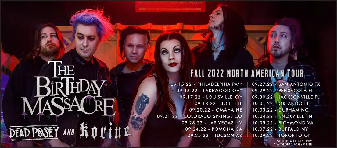 The Birthday Massacre, Dead Posey, Korine: Fall 2022 North America Tour 09/20/2022